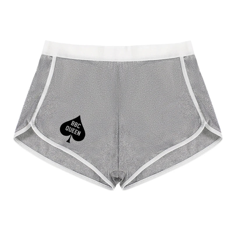 Queen of Spades Women's Sexy Boyshort Seamless Solid Color Mid-rise Women's Boxers Abdominal Lifting Hip Sports Youth Underwear
