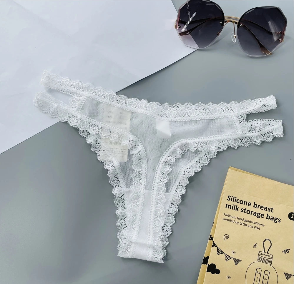 Lace Sexy Mesh Transparent Thong Women Panties Underwear Women Seamless G-String Female Underpants Intimates Lingerie