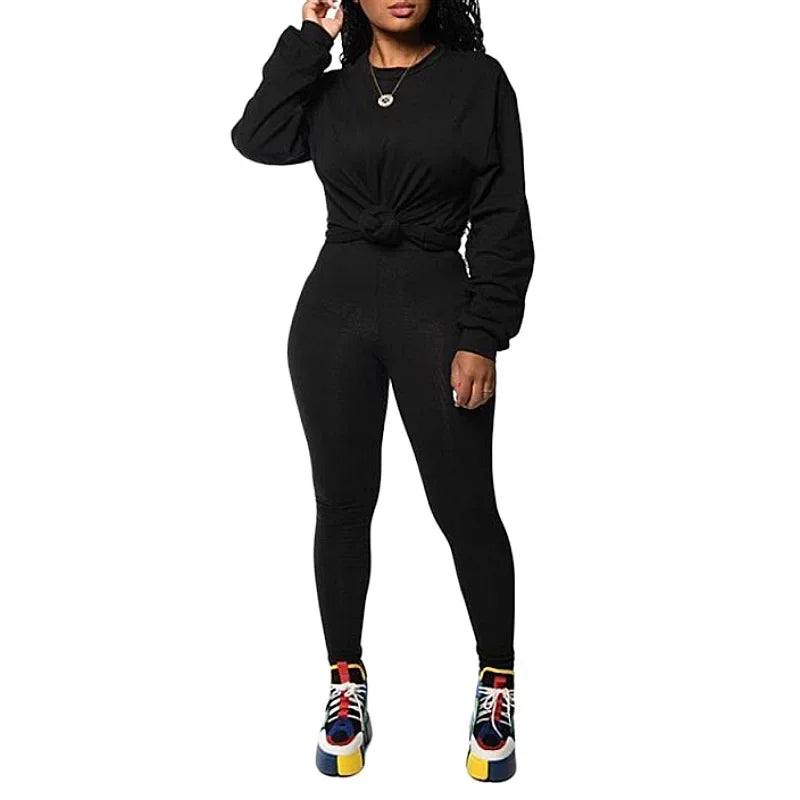 two piece set women 2 piece set stacked leggings clothes for women outfits stacked pants tracksuit female fall clothes 2024