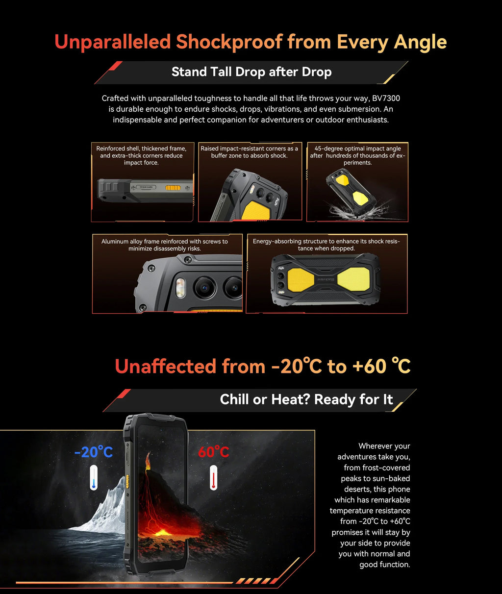 Blackview BV7300 Rugged Phone 18GB(6+12) 256GB Dual Camping Lights Call Phone Helio G81 Octa Core 15000mAh Smartphone Android 14