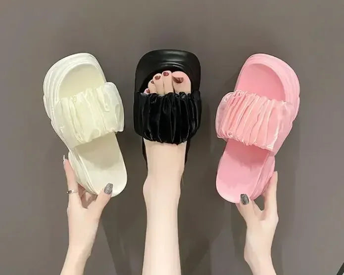 NEW Women Summer Chunky Sandal Platform Slipper 9CM High Heels Ladies Hollow Out Slides Beach Flip-Flop Woman Sandalias De Mujer