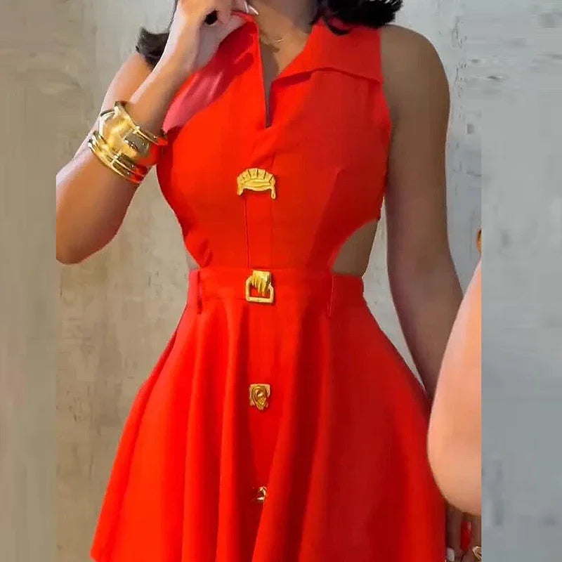 Elegant Stylish Sleeveless A-Line Mini Dress Women Sexy Hollow Out Club Party Dresses For Women Summer Short Dress White Black