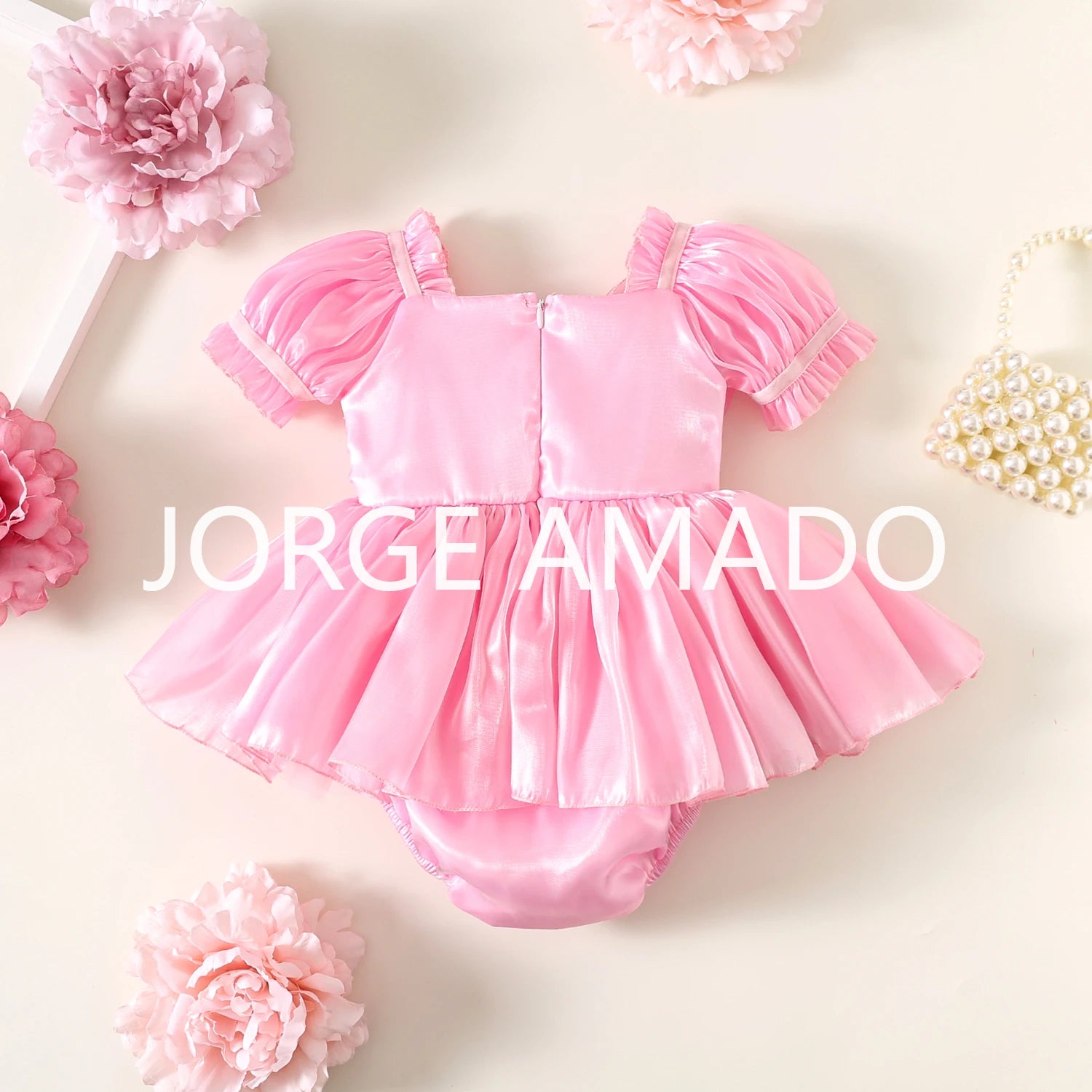New Summer Bodysuit for Baby Girl Square Collar Sequined Large Bow Sleeveless Princess Jumpsuit Newborn Sweet Romper H1518