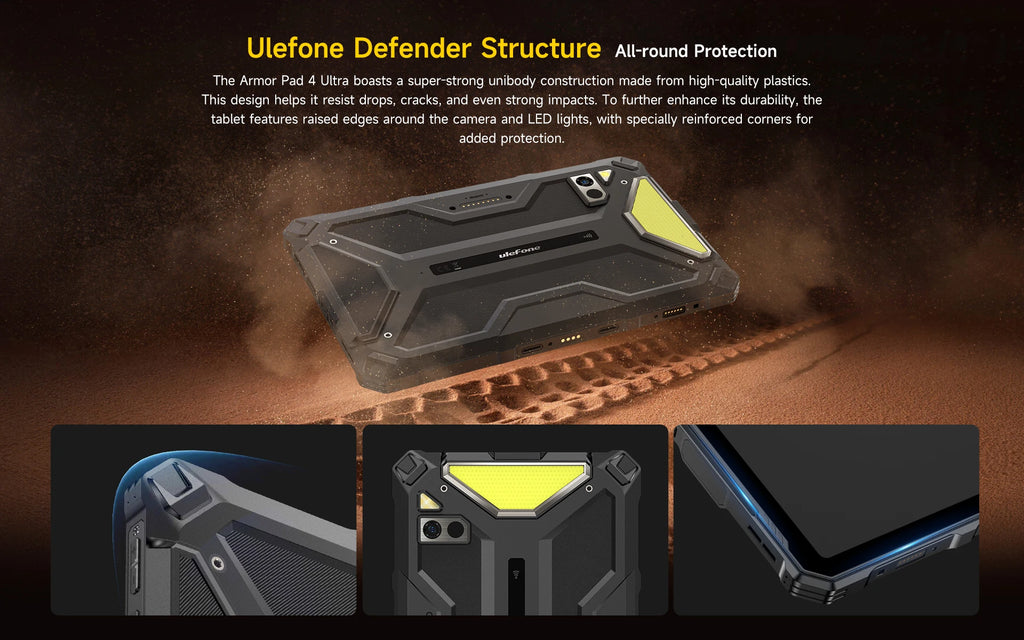 Ulefone Armor Pad 4 Ultra (T ) 16GB(8+8) 256GB 5G Rugged Tablet 11800mAh 10.36 Inch Android 14 50MP LED Light Tablets PC Global