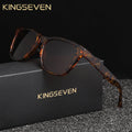 KNGSEVEN Trendy Round Sunglasses Men Women Causal Polarized Anti-UV400 Glasses Outdoor Causal Black Frame Driving Eyewear