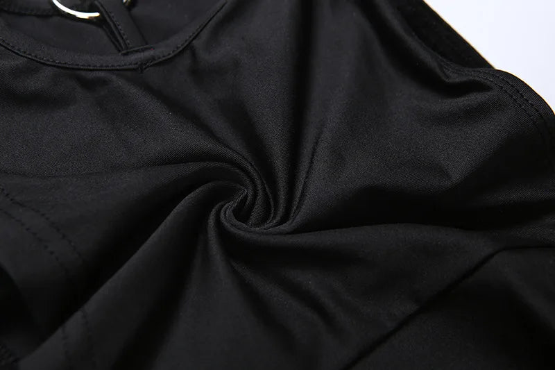 HLJ Sexy Deep V Neck Bodycon Romper for Women Black Halter Sleeveless Backless Shorts Jumpsuit Female Club Party Streetwear New