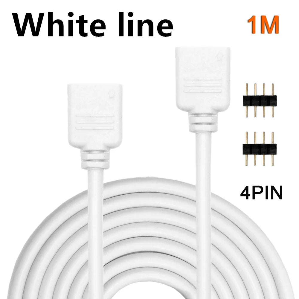 1-10pcs 3 4 Pin RGB Connector 1m  Extension Cable RGB LED Tape Power Cable 12V 4pin 5V 3pin for ARGB RGB Led Strip Light PC Fan