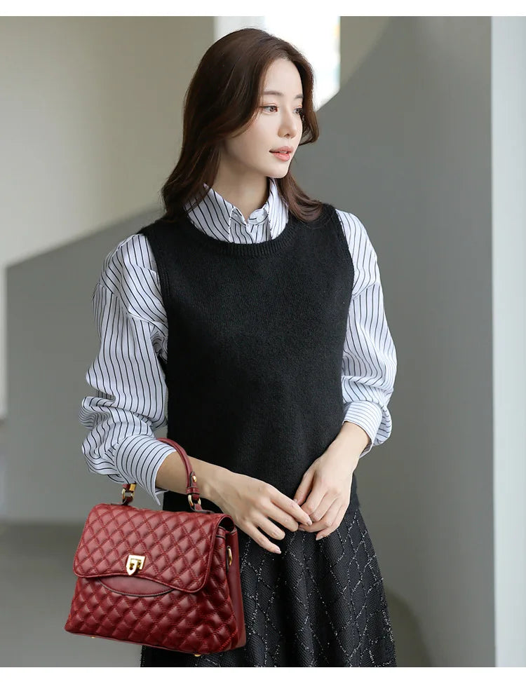 Fashionable Urban Women's Handbag 2025 Spring Season PU Material Medium Size Zipper Opening Soft Tote Bag Single Shoulder Bag