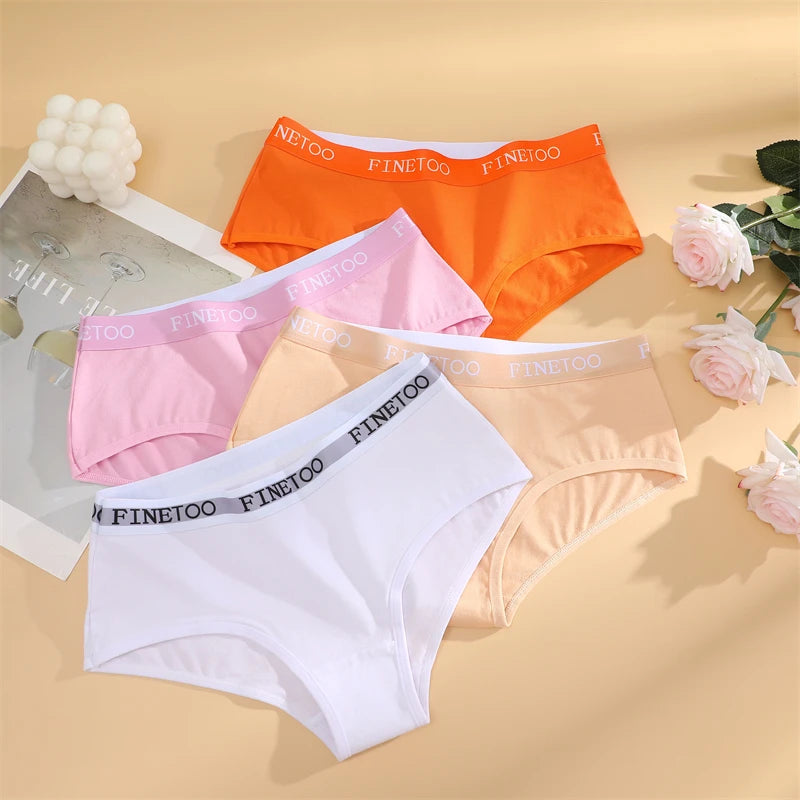5Pcs/Set Women Cotton Panties Female Middle Waist Sexy Panties Seamless S-XL Underwear Solid Color Bikini Girls Intimates Briefs