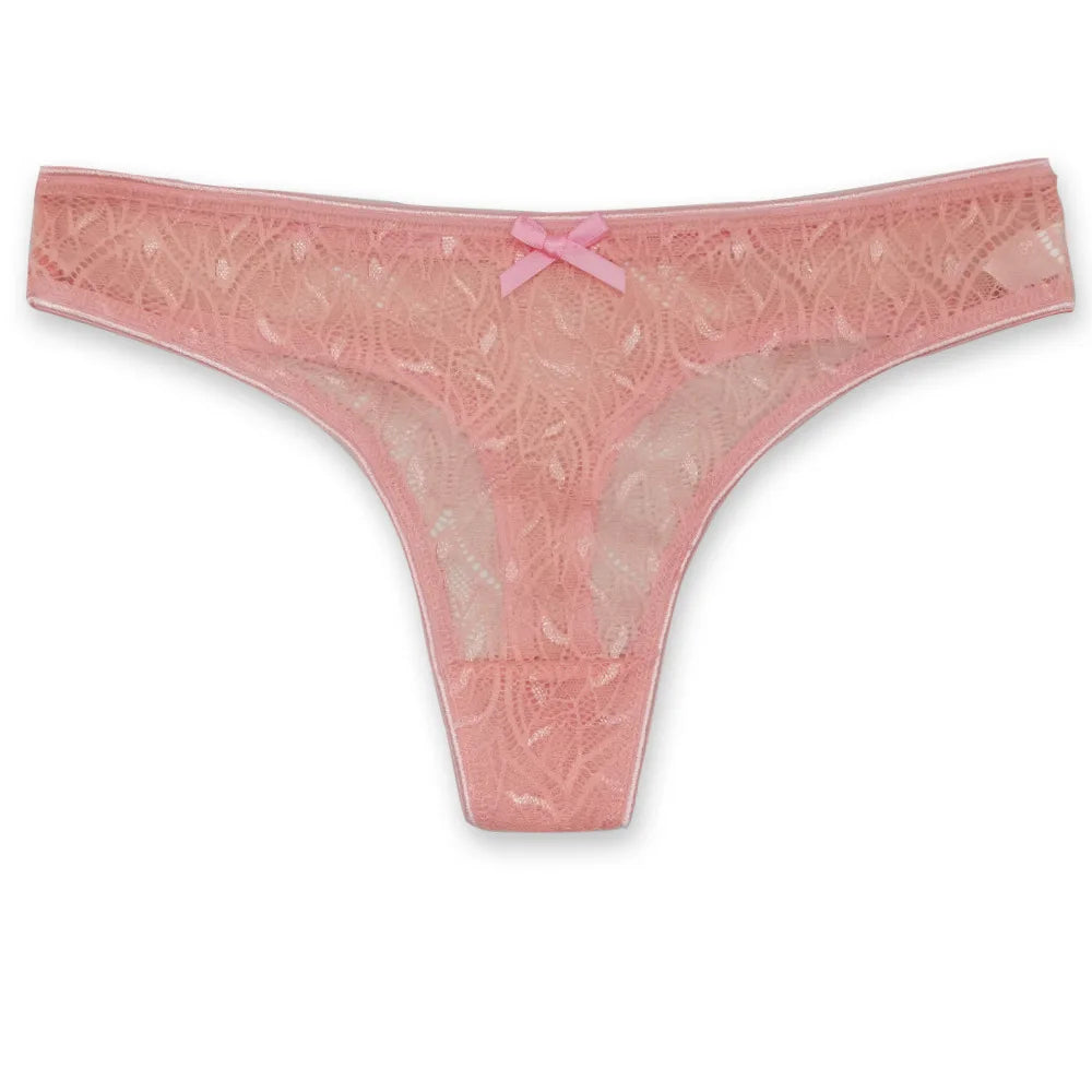 Sexy Panties Women Lace Silk Underwear Low Waist Bow Solid Color Briefs Cotton Crotch Breathable Sexy Thongs Women Underwear
