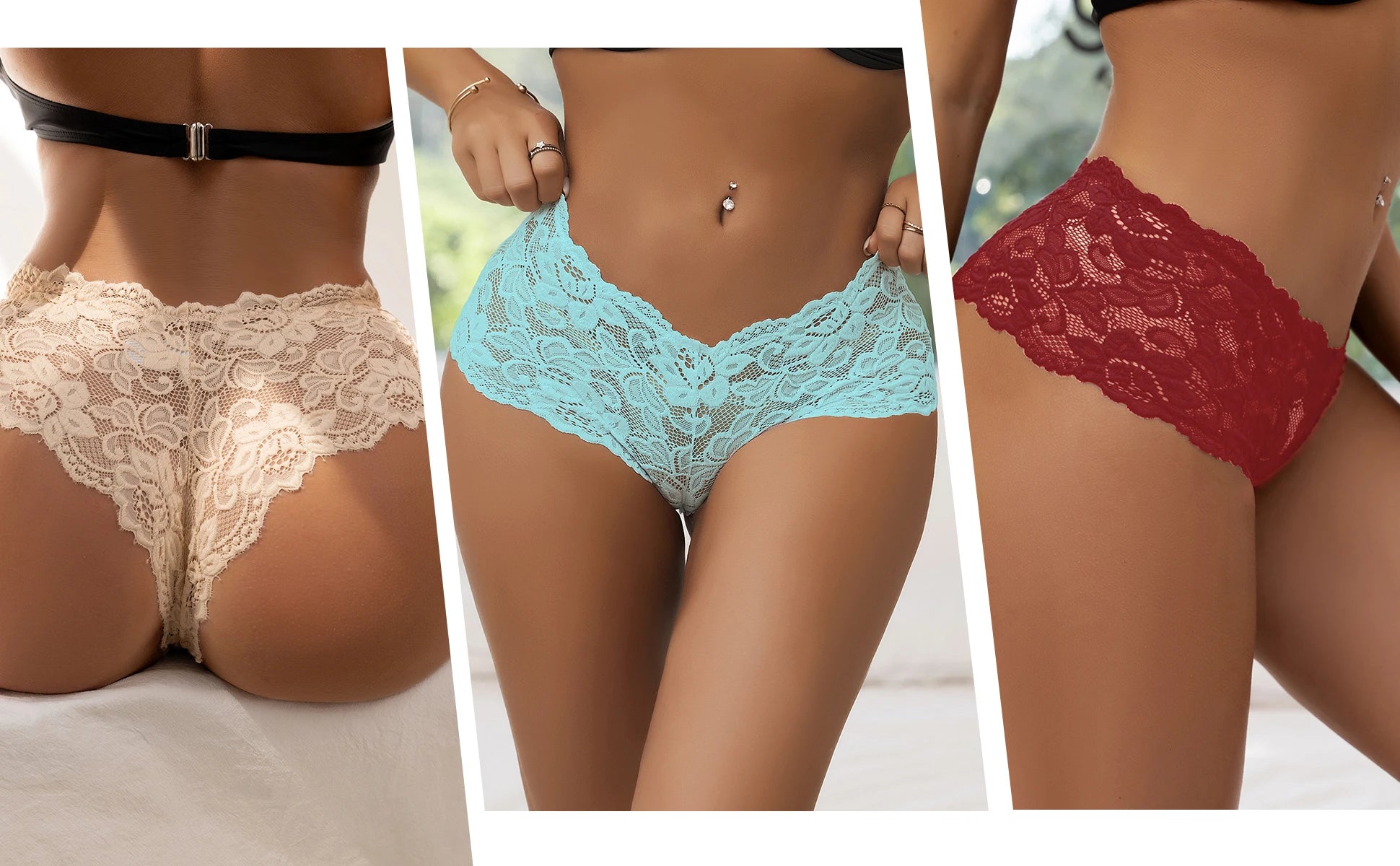 Comeondear Sexy Briefs Panties Women Floral Lace White High Waist Stretch Short Sexy Underwear Comfortable 6XL Plus Size Panties