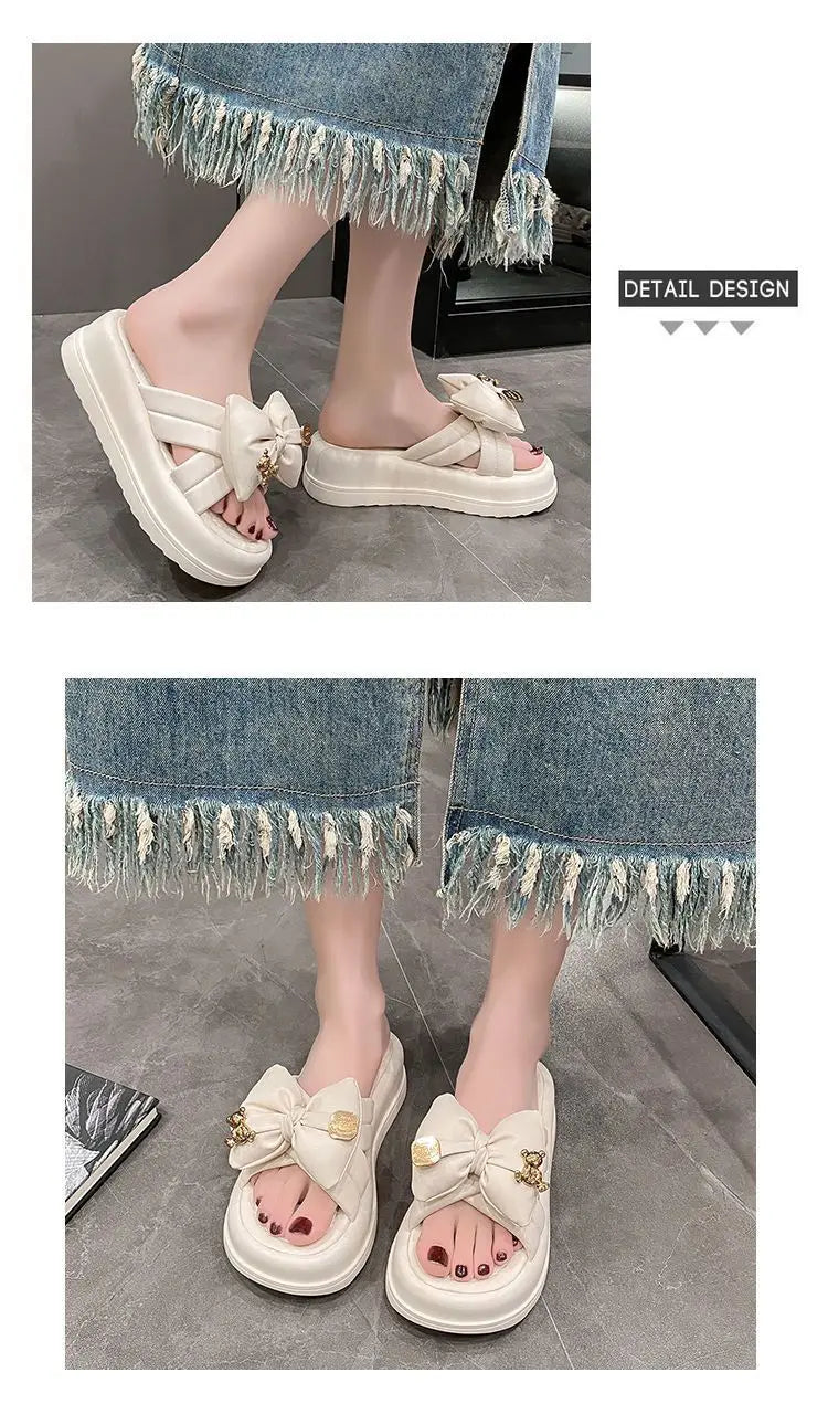Women Chunky Platform Sandals Casual Anti-slip Slides Summer Wedge Slippers Woman Fashion EVA Outdoor Beach Slippers Flip Flops