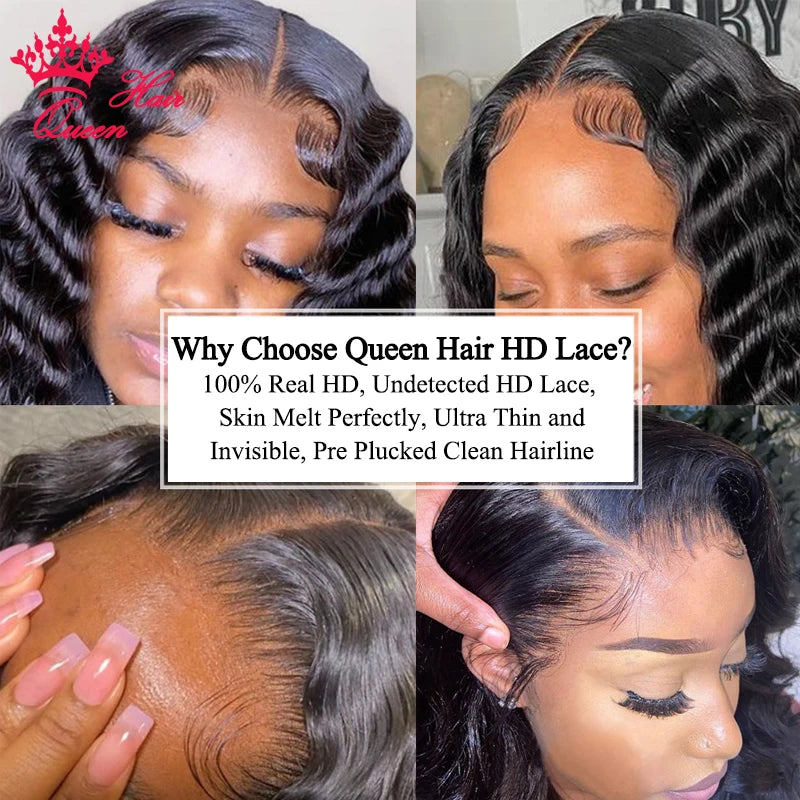 100% Real HD Lace Front Wigs Deep Wave Virgin Human Raw Hair Wigs For Women Lace Frontal Wigs Curly Wave lace front wig