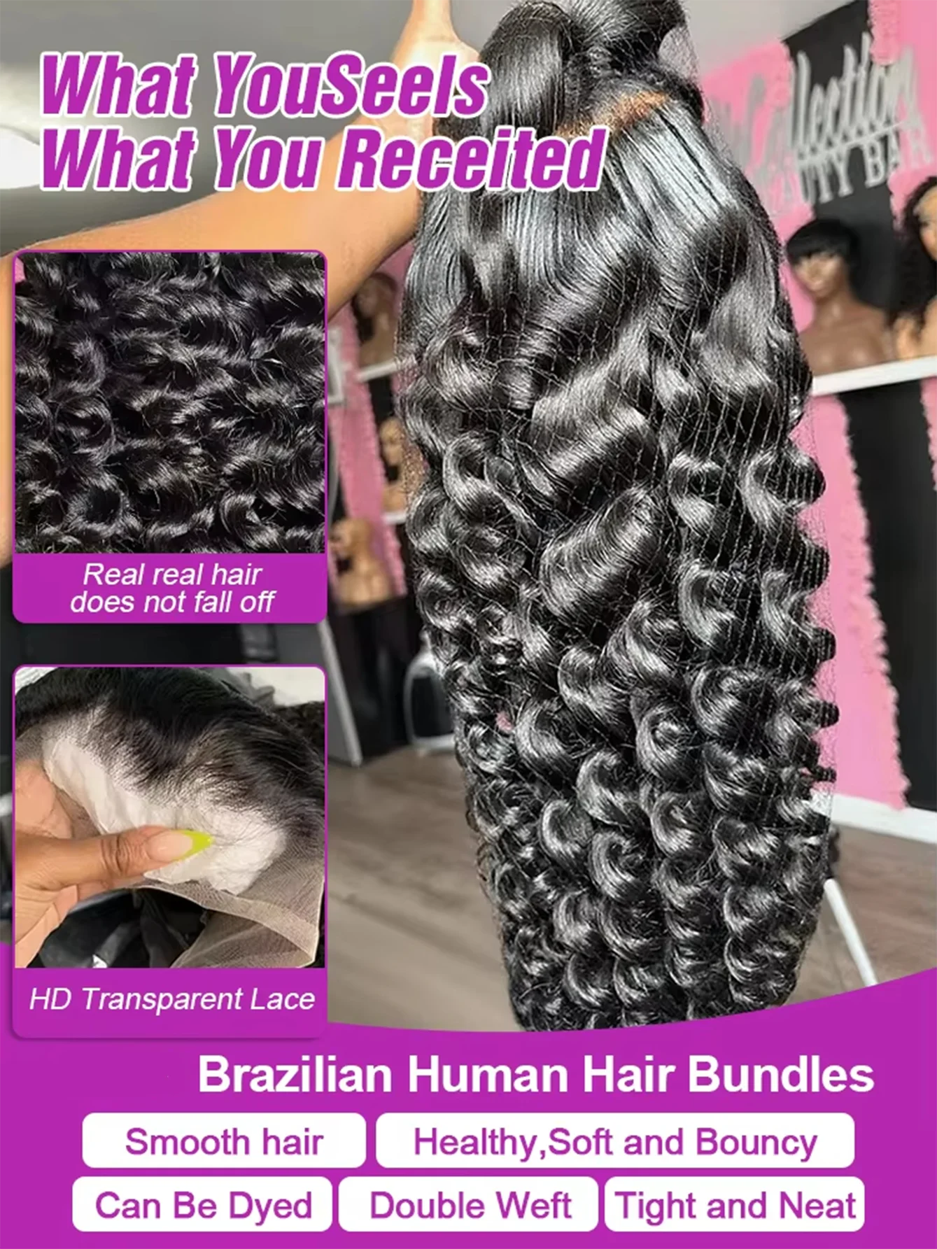 18-42 Inch Loose Wave 13x4 13x6 HD Lace Frontal Wig Human Hair Brazilian Loose Deep Waves Curly Wigs Lace Front Wigs For Women