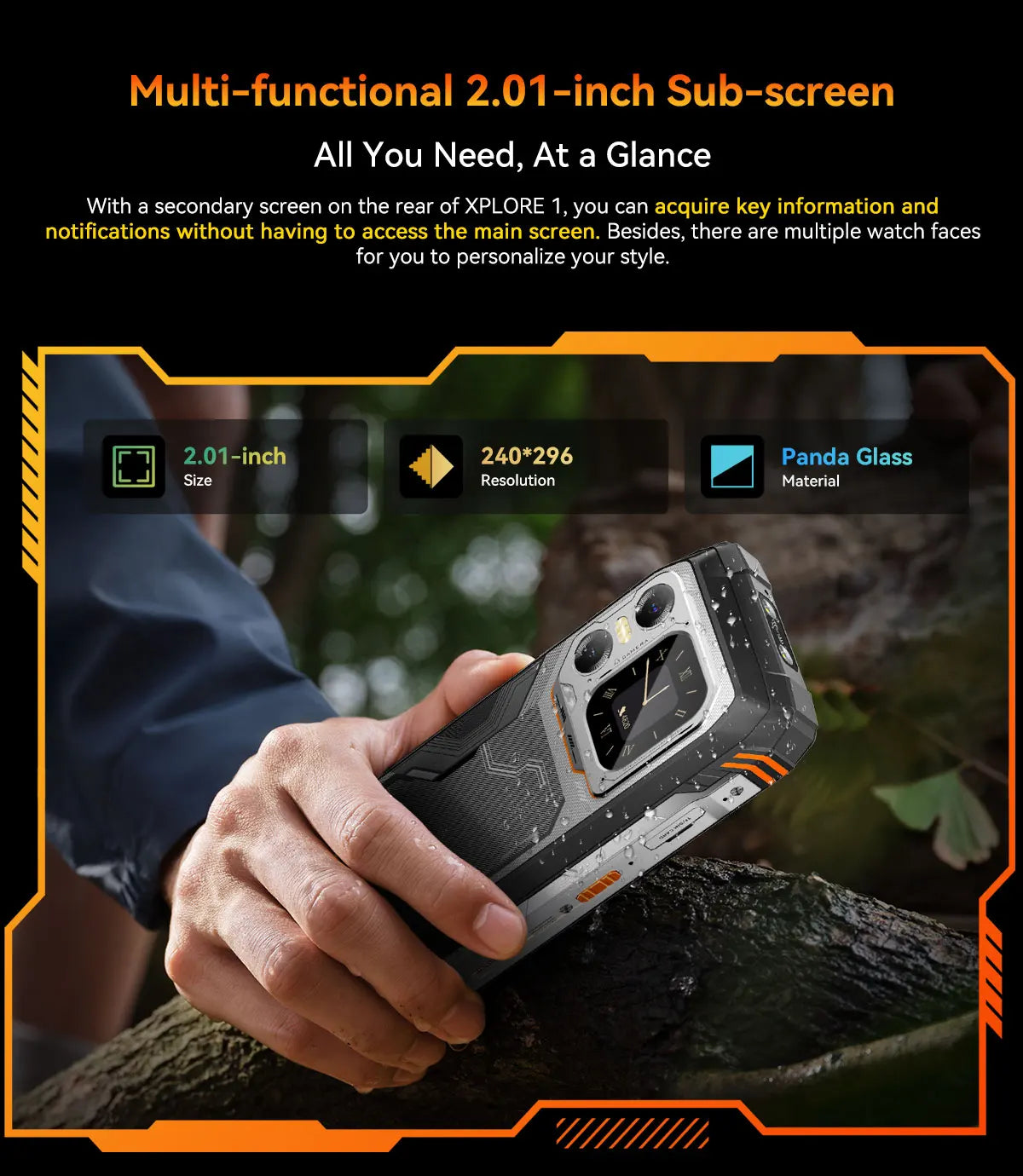 Blackview XPLORE 1 Outdoor Mobile Phone, 5G Waterproof Rugged Smartphone Android 15, 6.78'' 2.4K Display, 16GB+512GB, 20000mAh