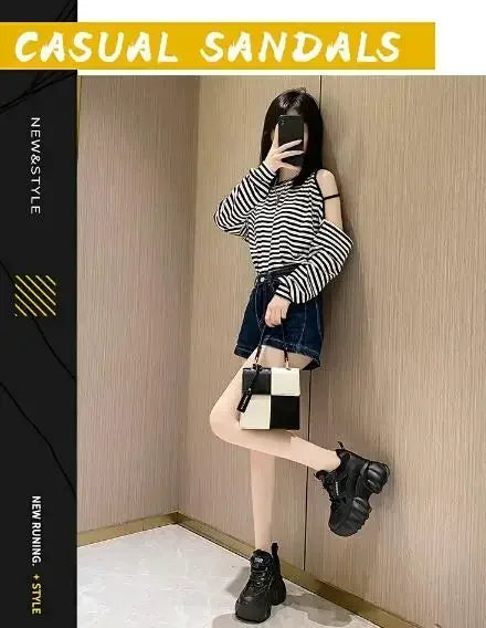 NEW Women Chunky Sneakers Internal 11CM High Platform Breathable Mesh Shoes Ladies Wedges Casual Shoes For Woman Sports Dad Shoe