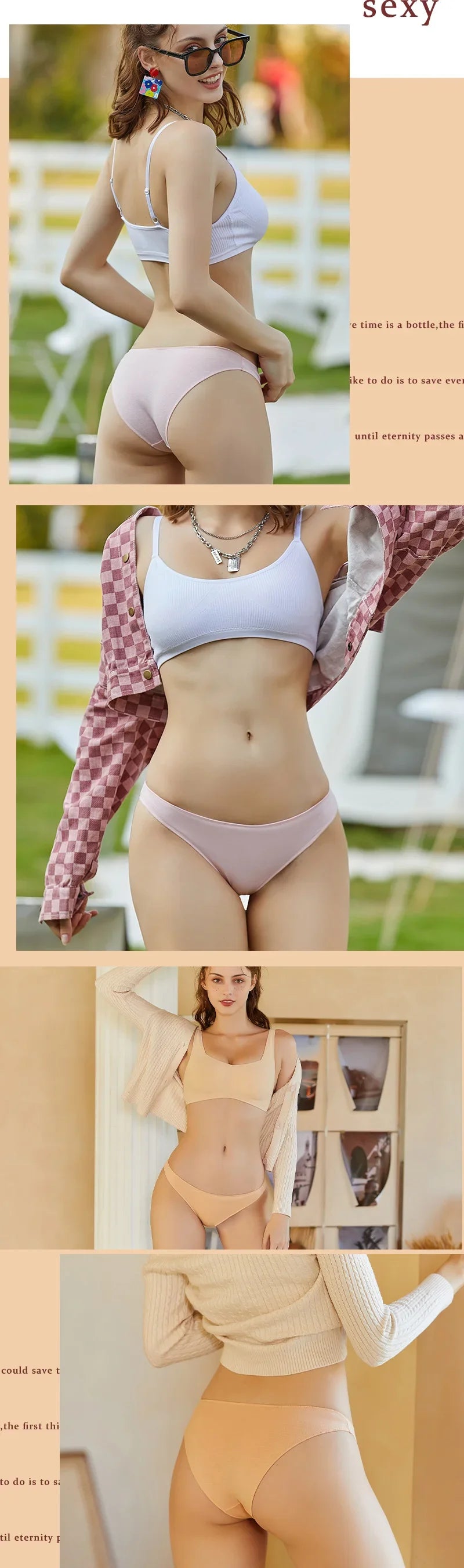 4Pcs Women's Seamless Cotton Briefs Intimates Women Sexy Panties Solid Color Breathable Underwear Female Low Waist Soft Lingerie