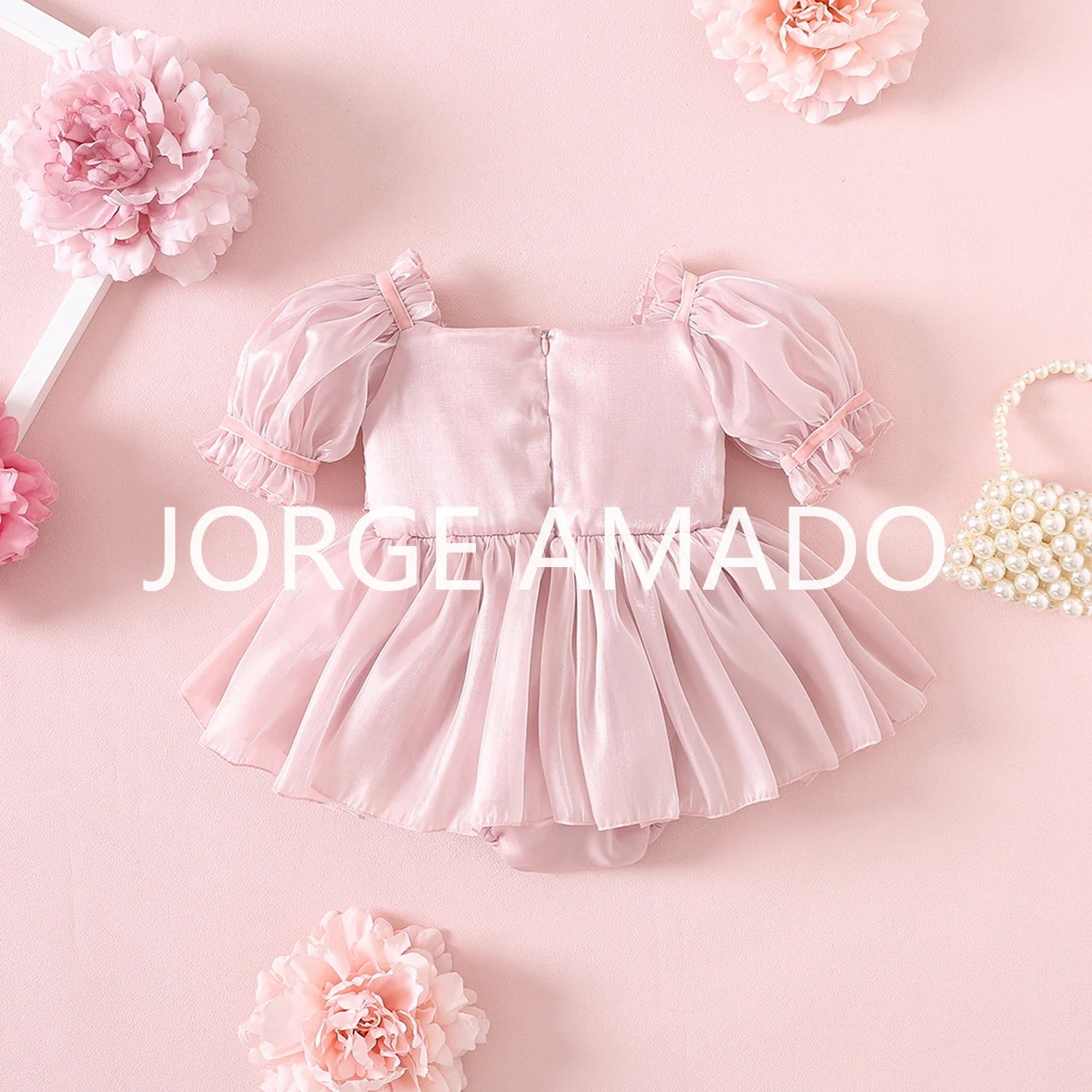 New Summer Bodysuit for Baby Girl Square Collar Sequined Large Bow Sleeveless Princess Jumpsuit Newborn Sweet Romper H1518