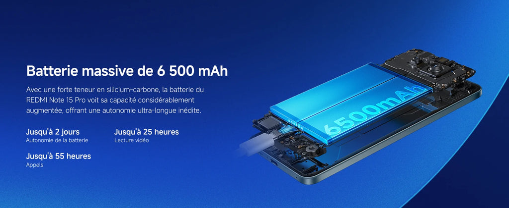 Xiaomi France|REDMI Note 15 Pro, Massive 6,500 mAh battery, Corning®Gorilla®Victus Glass®2, IP65 water and dust resistance