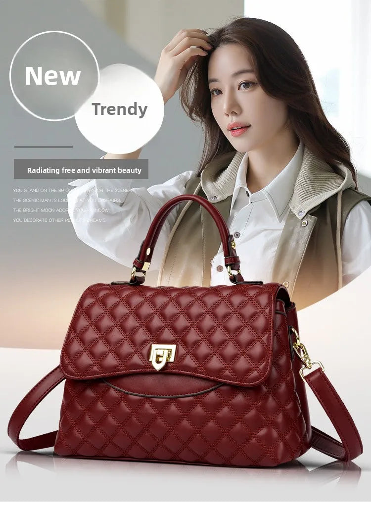 Fashionable Urban Women's Handbag 2025 Spring Season PU Material Medium Size Zipper Opening Soft Tote Bag Single Shoulder Bag