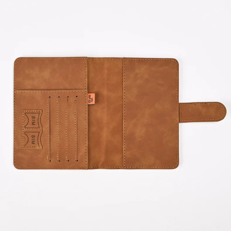 Women Men Travel Passport Holder Cover Case PU Leather Credit ID Card Holder Case Ticket Protective Wallet Bags