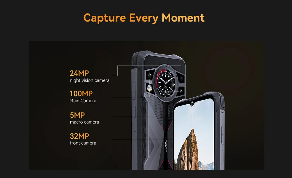 Cubot KingKong 9 Rugged Smartphone Helio G99 4G 6.58-inch 120Hz Screen 12GB+256GB 100MP 10600mAh Battery NFC Android 13