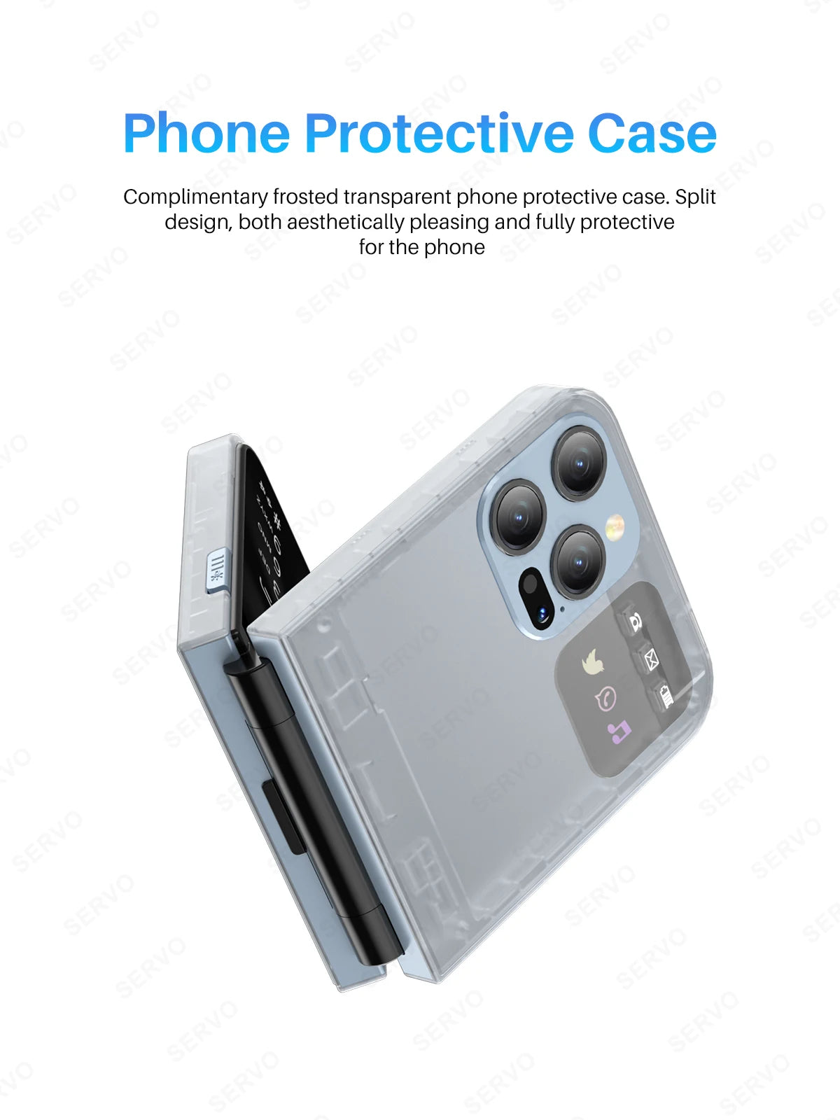 SERVO A50 PRO Flip Mobile Phone 2G GSM 2.4" Display Auto Call Recorder Speed Dial 2 SIMs Foldable Telephones Official Authentic