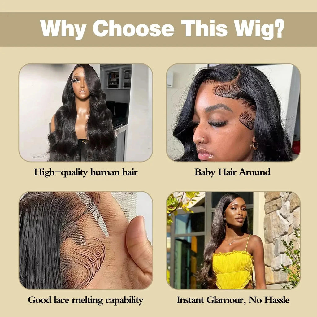 Body Wave 360 Full Lace Front Wig With Invisi Drawstring Upgrade Skinlike Real HD Lace Glueless Wig 13x4 Lace Frontal Wigs
