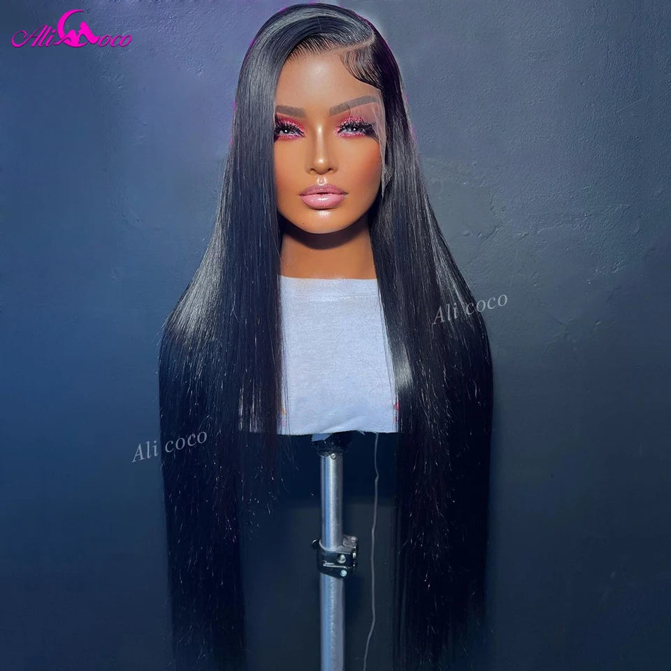 34 36 Inches Straight Omber Honey Blonde Lace Frontal Wigs Human Hair 5x5 Closure Wig 200 Density Lace Front Wigs For Women