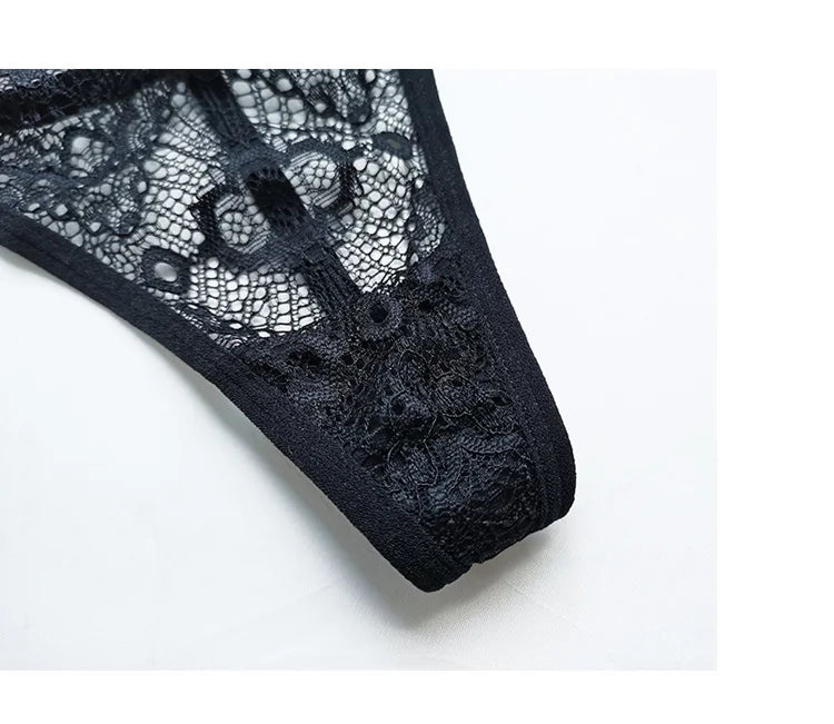 SP&CITY Low Waist Thin Transparent Thongs Lace Women's Underpants Sexy See Through Panties Erotic Hollow Out Seamless Briefs