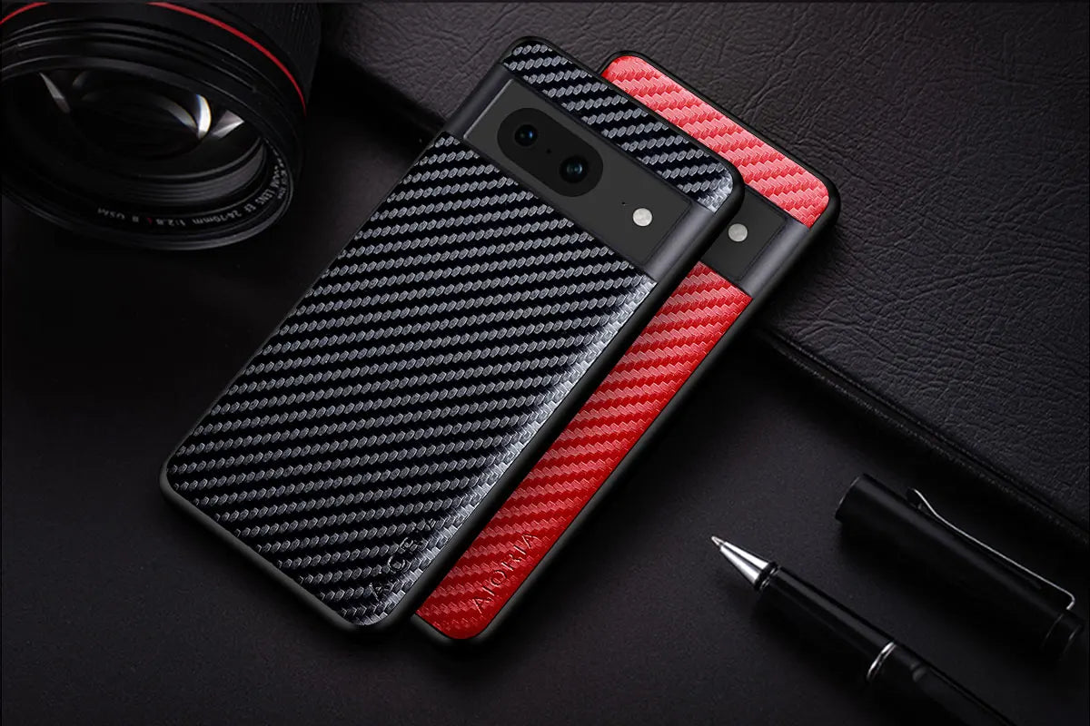 Carbon Fiber Shockproof Slim Case For Google Pixel 8 7A 6A 8 7 6 Pro Non-Slip Full Body Protective Phone Case