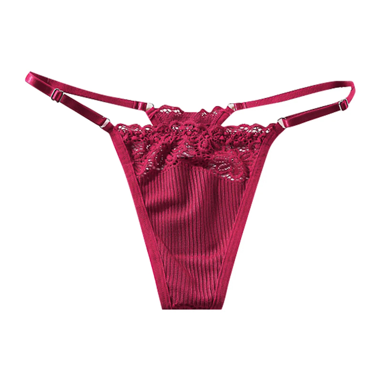 Lace G-String Sexy Lingeries For Women Thin Strappy Floral Hollow Out T-Back Female Temptation Intimates Solid Ribbed Undearwear