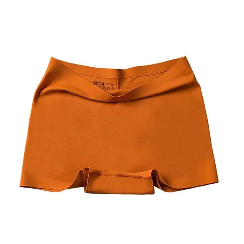 Seamless Silky Underwear Ladies Panties Women's Boxer Shorts Safety Pants Soild Female High Waist Lingerie Panty