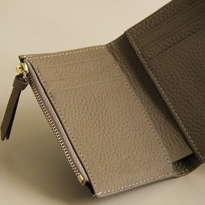 New PU Leather Small For Women Wallet Luxury Envelope Card Holder Brand Designer Multipurpose Zip Coin Cowhide Short Purse 2026