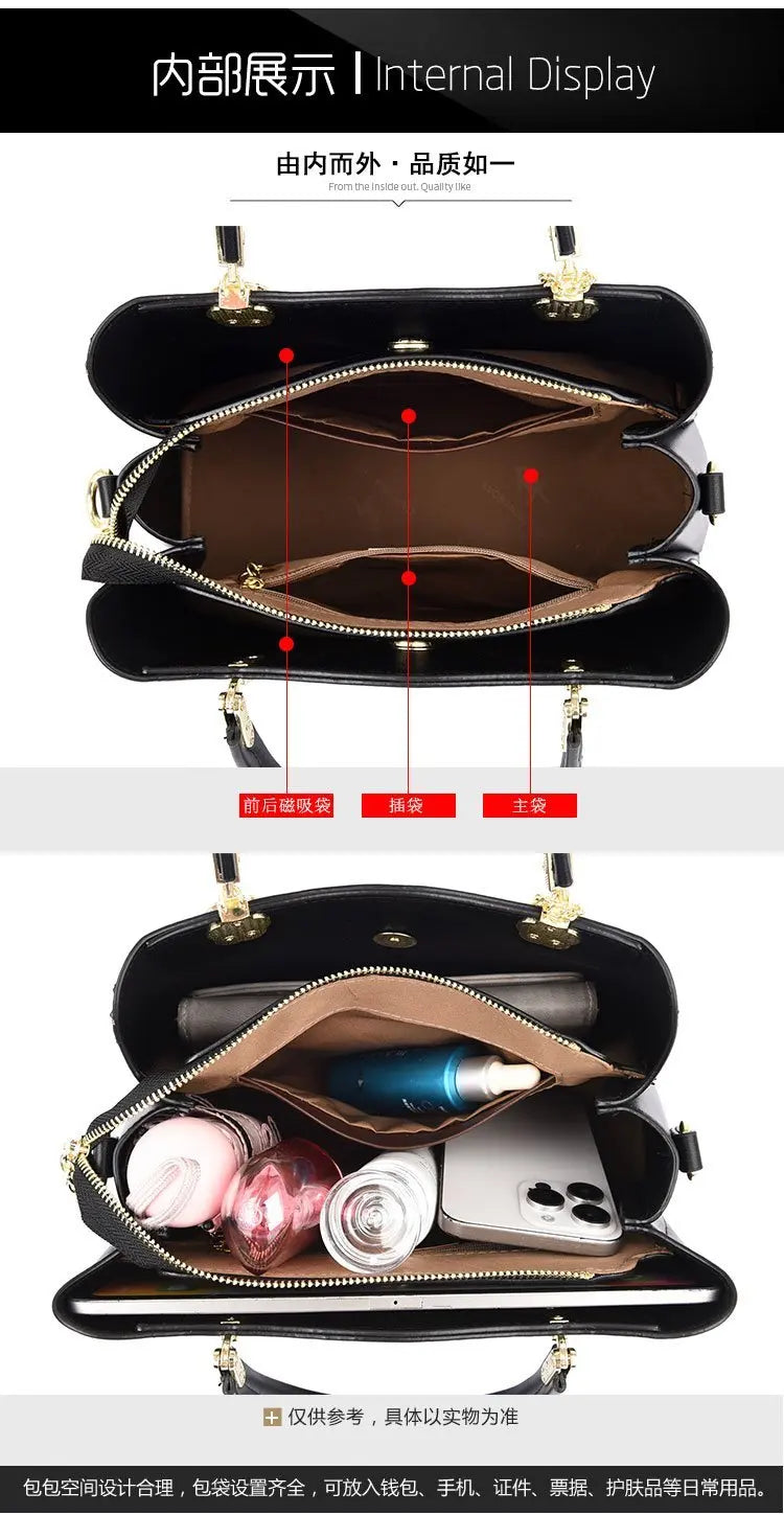 Unique Solid Color Retro Diaper Bag Luxury Crossbody Handbag For Women Chic Leather Shoulder Tote Purse
