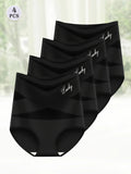 4-Pack High-Waisted Tummy Control Women'S Briefs, Breathable Mesh, Crossed Compression Fiber, Seamless Shaping Underwear,