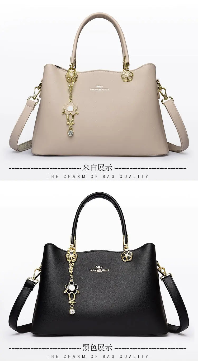 Unique Solid Color Retro Diaper Bag Luxury Crossbody Handbag For Women Chic Leather Shoulder Tote Purse