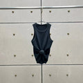 Women t-shirts New twisted flower knotted sleeveless top for summer 2025 Elastic slim pure cotton women's vest corset crop top