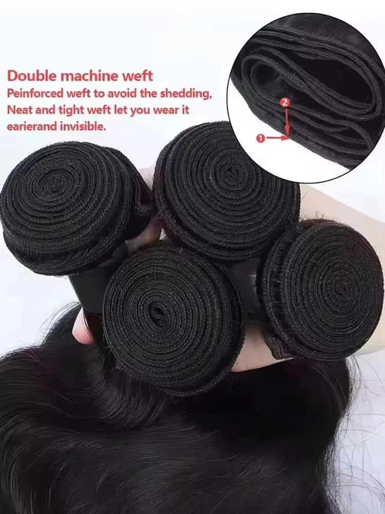 16A Body Wave Bundles Human Hair 1/3/4 Pcs Real Unprocessed Burmese Raw Hair Bundles Weave Natural Black Virgin Hair Extensions