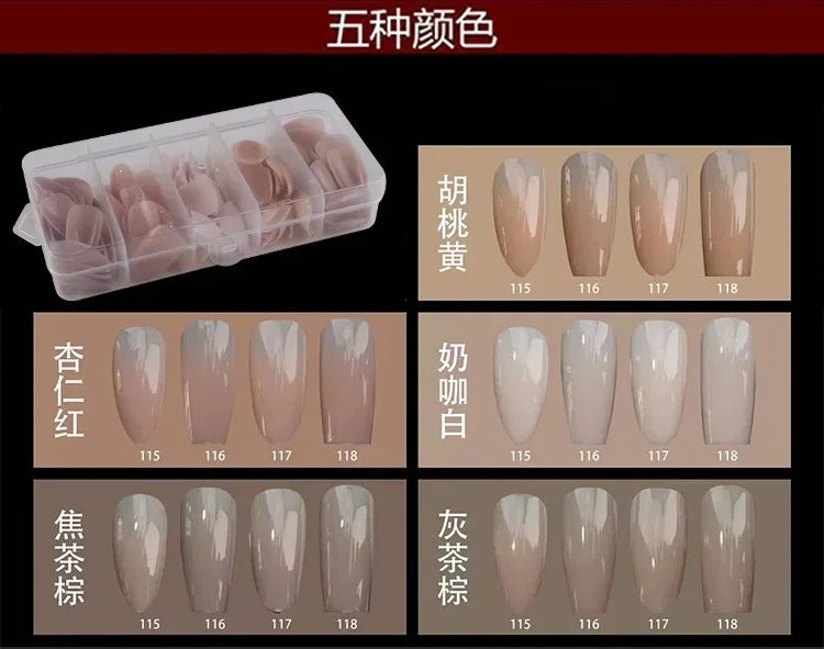 140PCS Skin Tones Press on Nails 3-IN-1 Nude Natural Soft Nail Tips Set Ultra-Fit Gel Nail Extensions Easy Manicure DIY
