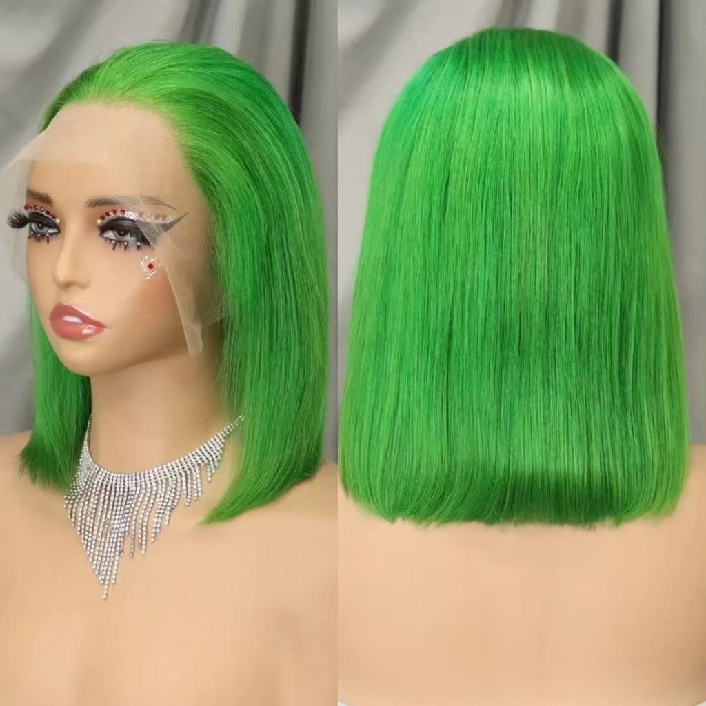 Pink Bob Wig Human Hair Wigs 250% 13x4 Transparent Lace Front Double Drawn Bone Straight Colored Bob Wigs for Black Women