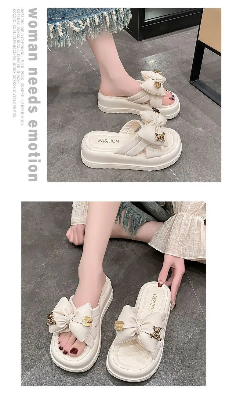 Women Chunky Platform Sandals Casual Anti-slip Slides Summer Wedge Slippers Woman Fashion EVA Outdoor Beach Slippers Flip Flops