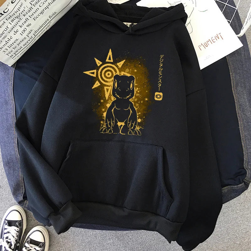 digimon hoodies men Korean style y2k aesthetic harajuku anime tracksuit Hooded Shirt man gothic clothes