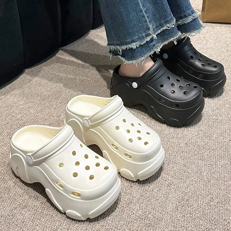 Chunky Platform Clogs Sandals Women Summer Soft Thick Bottom Beach Garden Shoes Woman Slide Non Slip EVA Wedge Slippers