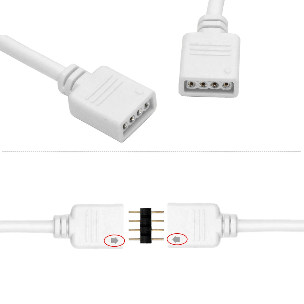 1-10pcs 3 4 Pin RGB Connector 1m  Extension Cable RGB LED Tape Power Cable 12V 4pin 5V 3pin for ARGB RGB Led Strip Light PC Fan