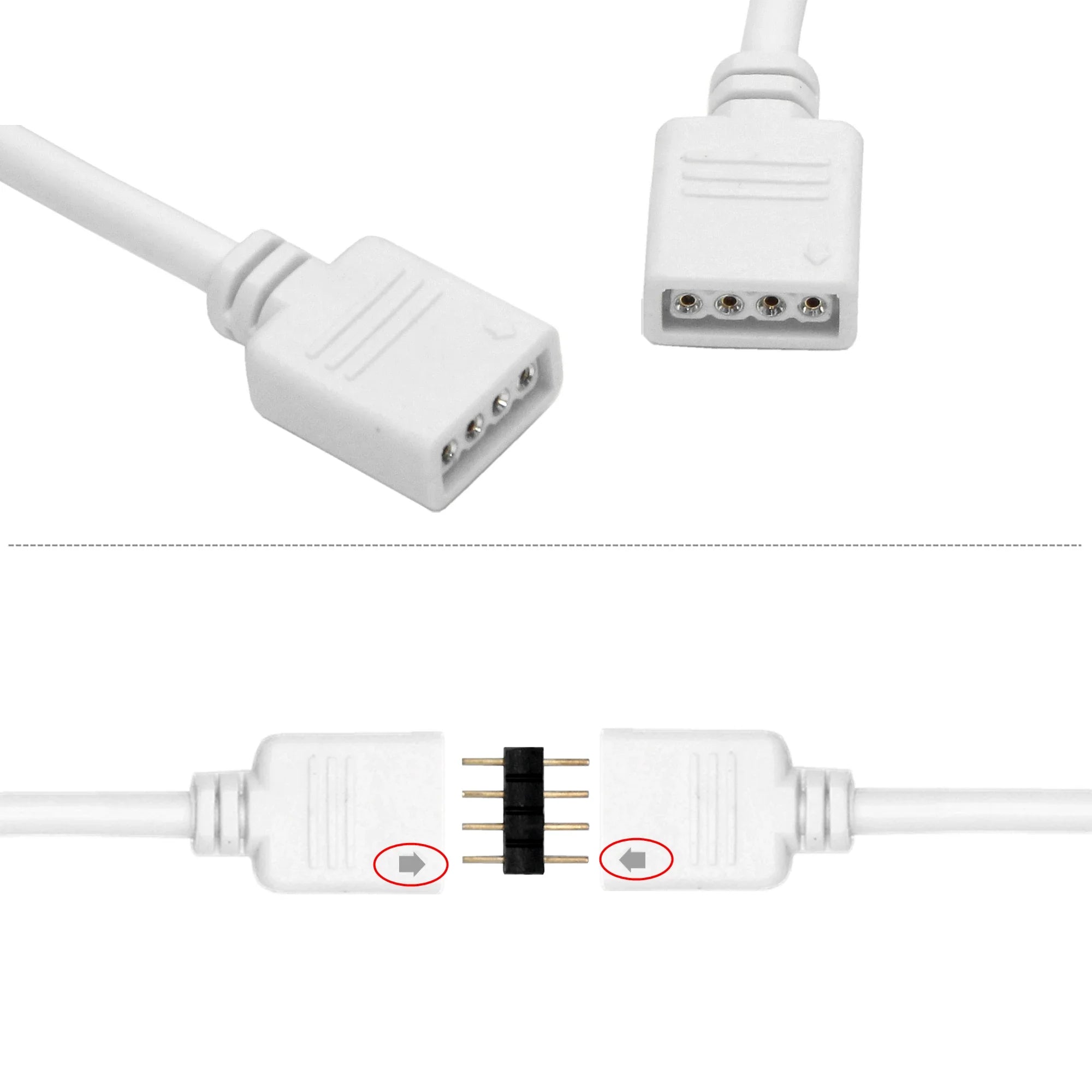 1-10pcs 3 4 Pin RGB Connector 1m  Extension Cable RGB LED Tape Power Cable 12V 4pin 5V 3pin for ARGB RGB Led Strip Light PC Fan
