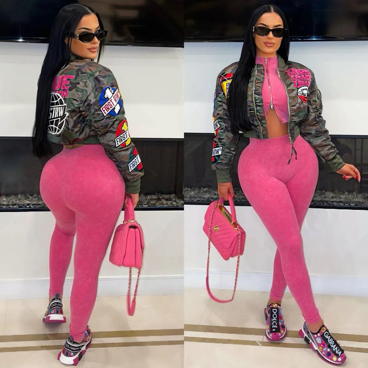 Thin Cropped Fashion Camo Jackets Women Varsity Baseball Coats Y2K Streetwear 2024 Fall Trend Clothes Camoflage Jackets Coats