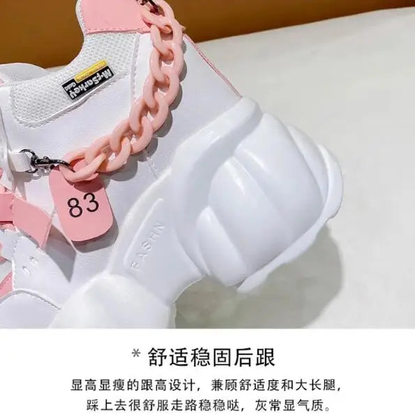 NEW Breathable Mesh 10CM Chunky Sneakers for Women Non Slip High Platform Sports Dad Shoes Woman Lace Up Thick Sole Casual Shoes