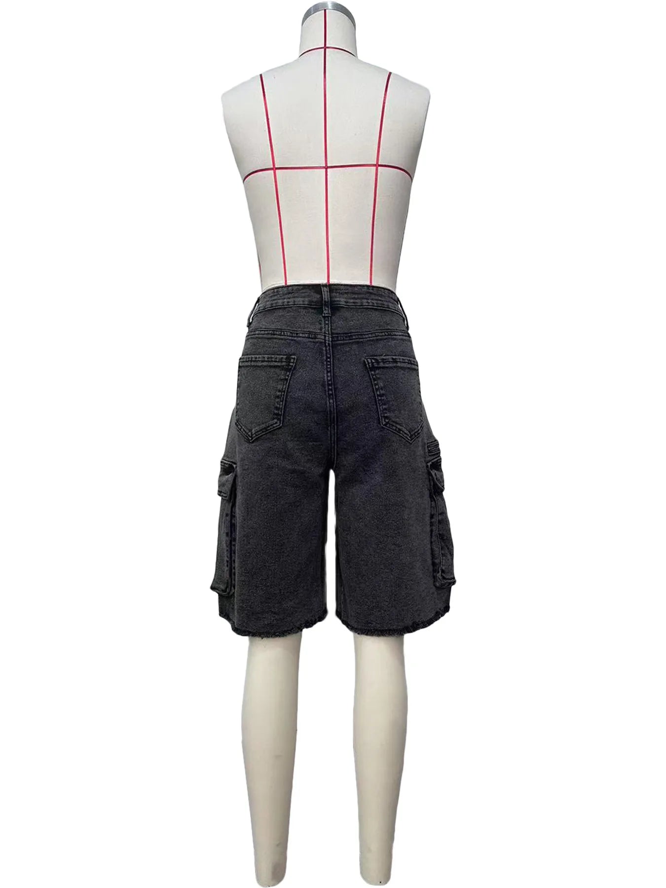HLJ&GG Y2K Hot Girl Fashion Pattern Print Two Piece Sets Women O Neck Sleeveless Top And Denim Cargo Shorts Outfits Streetwear