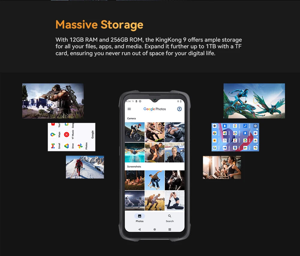 Cubot KingKong 9 Rugged Smartphone Helio G99 4G 6.58-inch 120Hz Screen 12GB+256GB 100MP 10600mAh Battery NFC Android 13